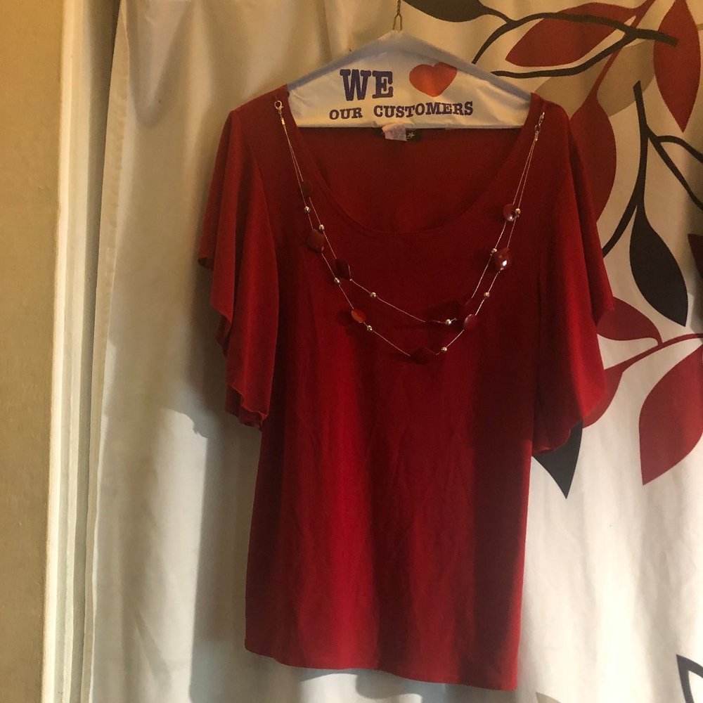 Star Vixen women red blouse size large